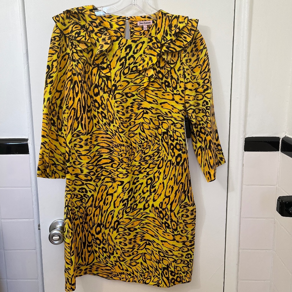 NWT Juicy Couture Silk Leopard Print Mini Dress